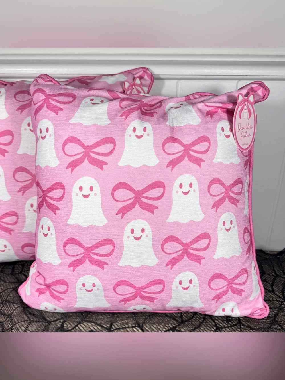 NEW Envogue Girlie Ghost Halloween Pillows Set of 2
